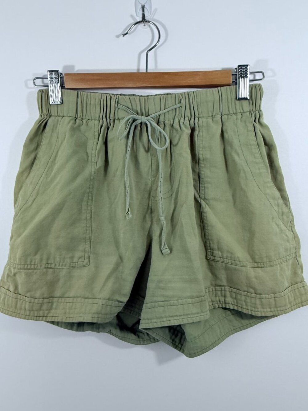 Kissmoda Casual Drawstring 100% Cotton Utility Shorts Sage Green Size Medium